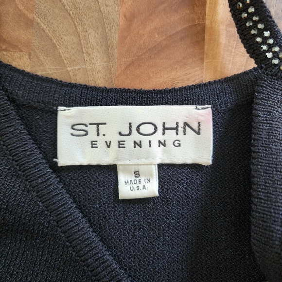 St.‎ John Evening Santana Knit Studded Black Tank Top Size Small - Picture 8 of 9